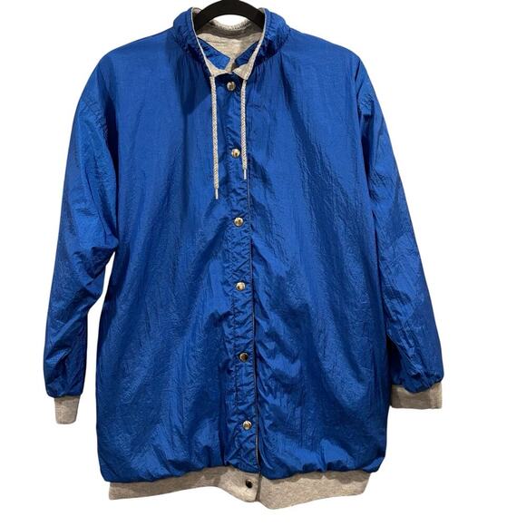 LEARSI Vintage Gray and Blue reversible sweatshirt jacket, women’s Size XL - Picture 7 of 16